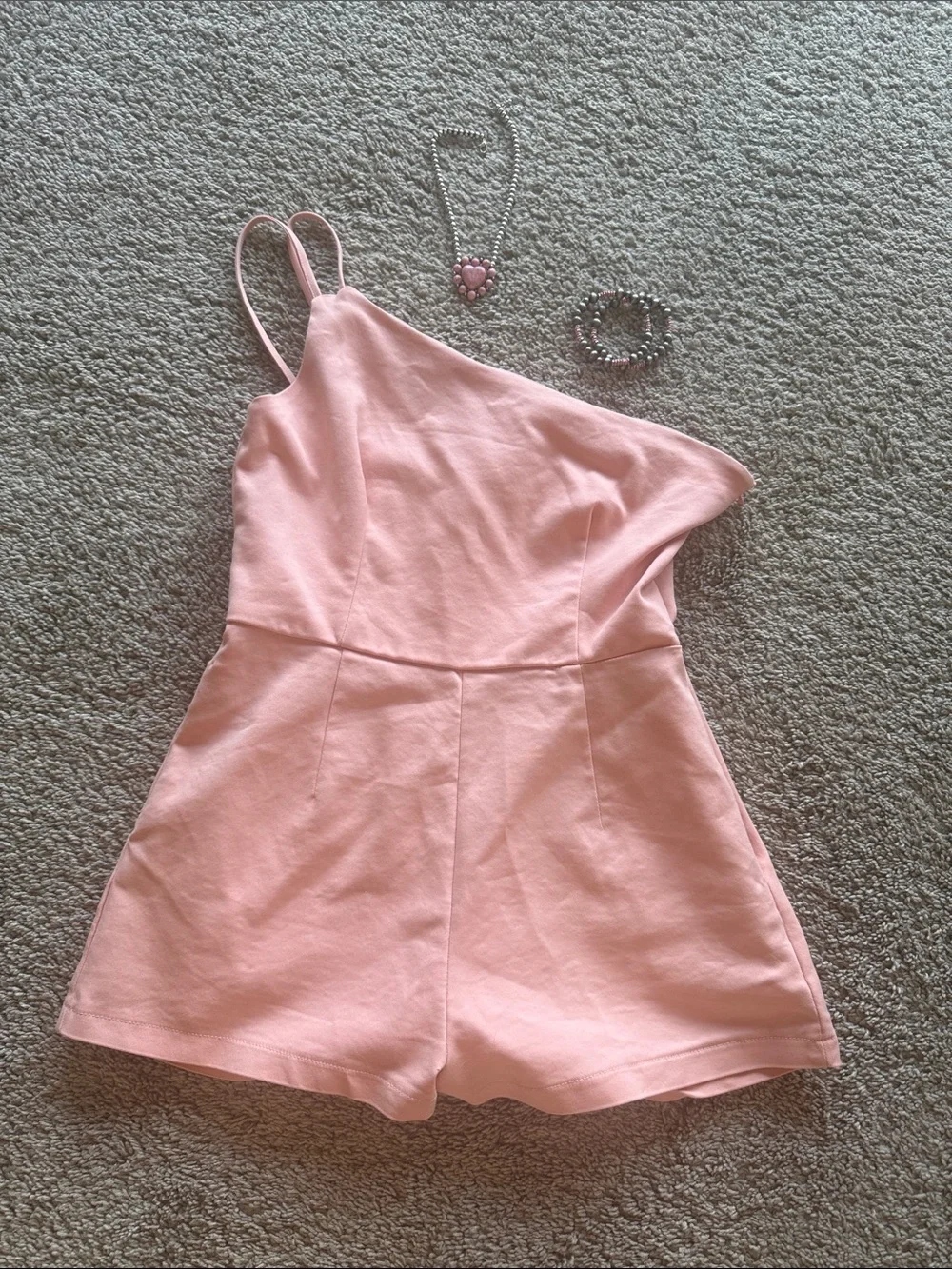 superdown Pink One-Shoulder Girls' Romper
